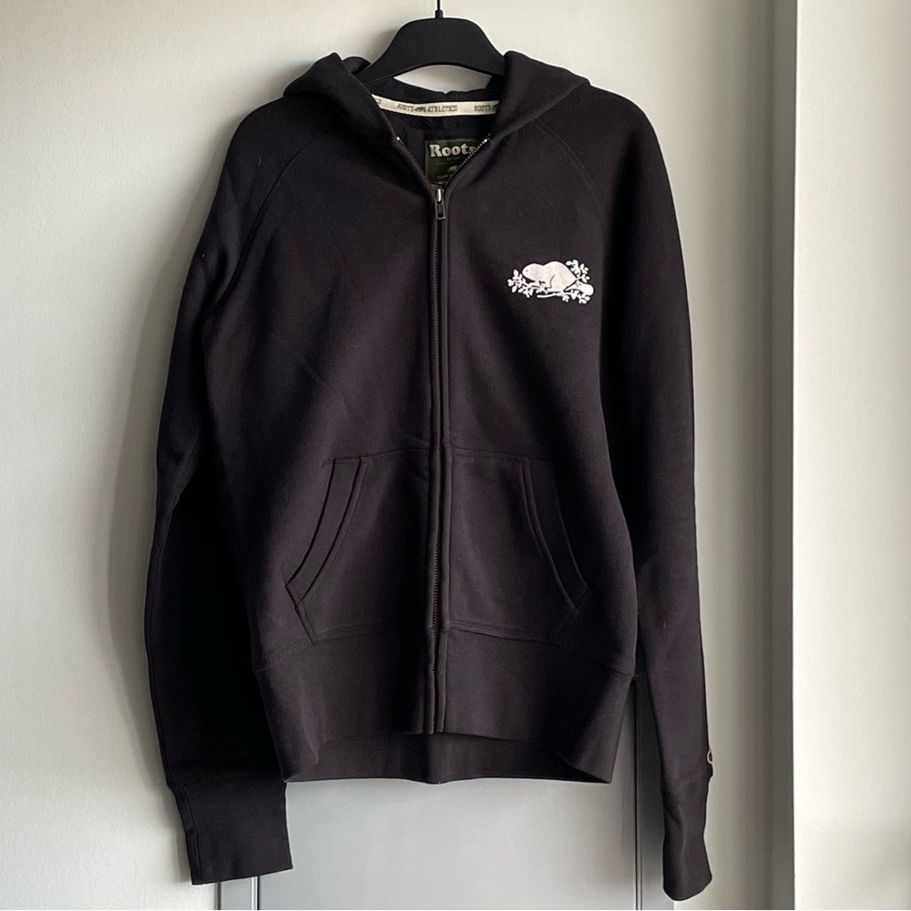 ROOTS Black Full Zip-up Hoodie